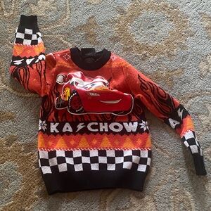 Pixar Ka-Chow Red and Black kids 2T  Sweater $25 (puffy car) see picture